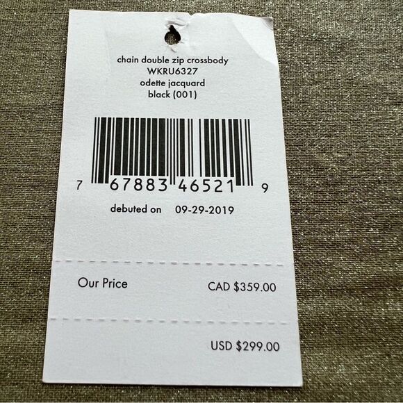 Kate Spade Odette Jacquard Chain Crossbody Bag Purse Double Zip Glitter Logo - Picture 8 of 12